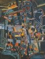 This painting was carried out in a state of total relaxation allowing shapes, colour, line and pattern to develop organically to allow the eye to wander over the surface of the picture as if on a journey.