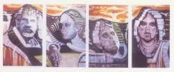Each painting in this Quadruptych represents a family member carved out of the white cliffs of Dover. Every individual forms a part of the whole yet each has their own agenda.
