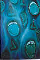 It represents the experience of hearing disembodied voices and the fragmentation and feelings of annihilation that goes with it. Also having the sensation of being able to smell rotting flesh. It helps to paint these experiences and it helps me dista