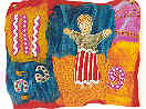 Hand made felt and surface embroidery.  The piece was inspired by looking at Russian Icons.