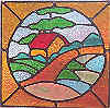 Stained glass window inspired by art deco plate which has taken twelve months to complete.