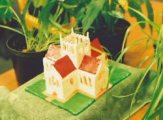 The candle church is an ornament that is lantern-like in its simplicity. It was made as a collective in the art group from an idea by Michael, Linda and Louise and Group Facilitator Barnaby.