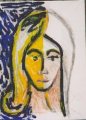 I thought I would do a picture of a face in blue and yellow to show the contrast between the coluors. One side blue and yellow and one side showing balance in the picture.