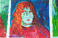 I painted this self-portrait during a troubling spell in my life.  The colours I used represent my worry for my future life.  I painted it with acrylic paints.